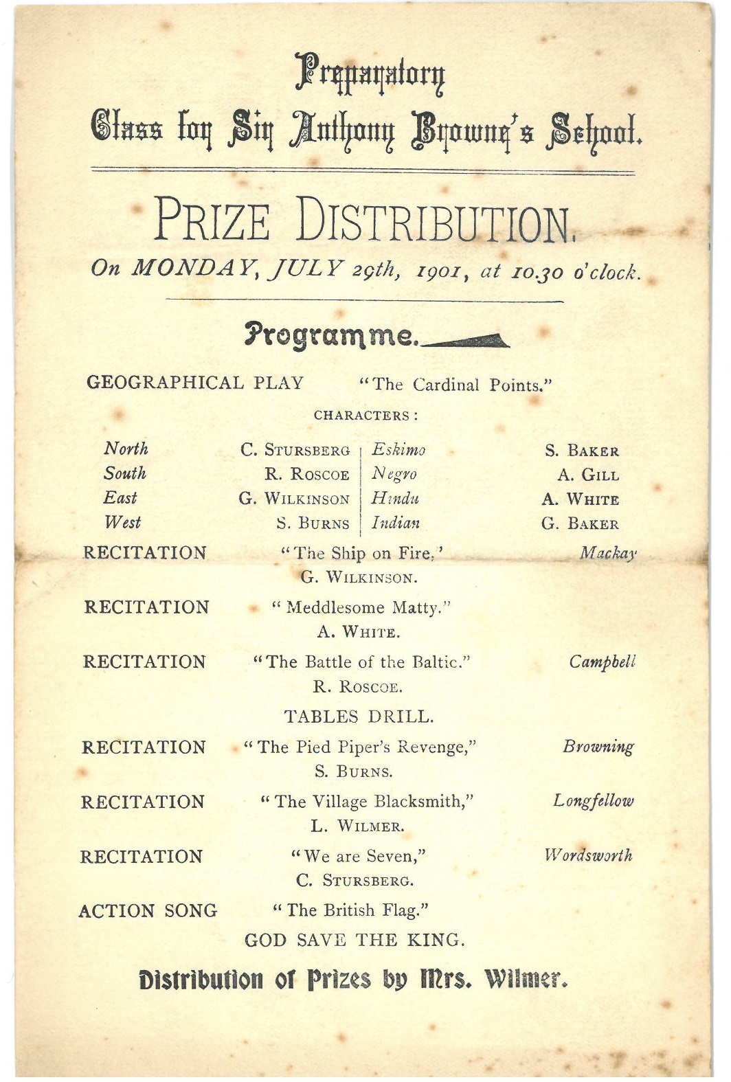 Prize giving 1901